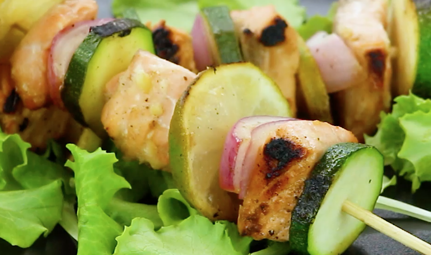Spiedini di Salmone e Zucchine